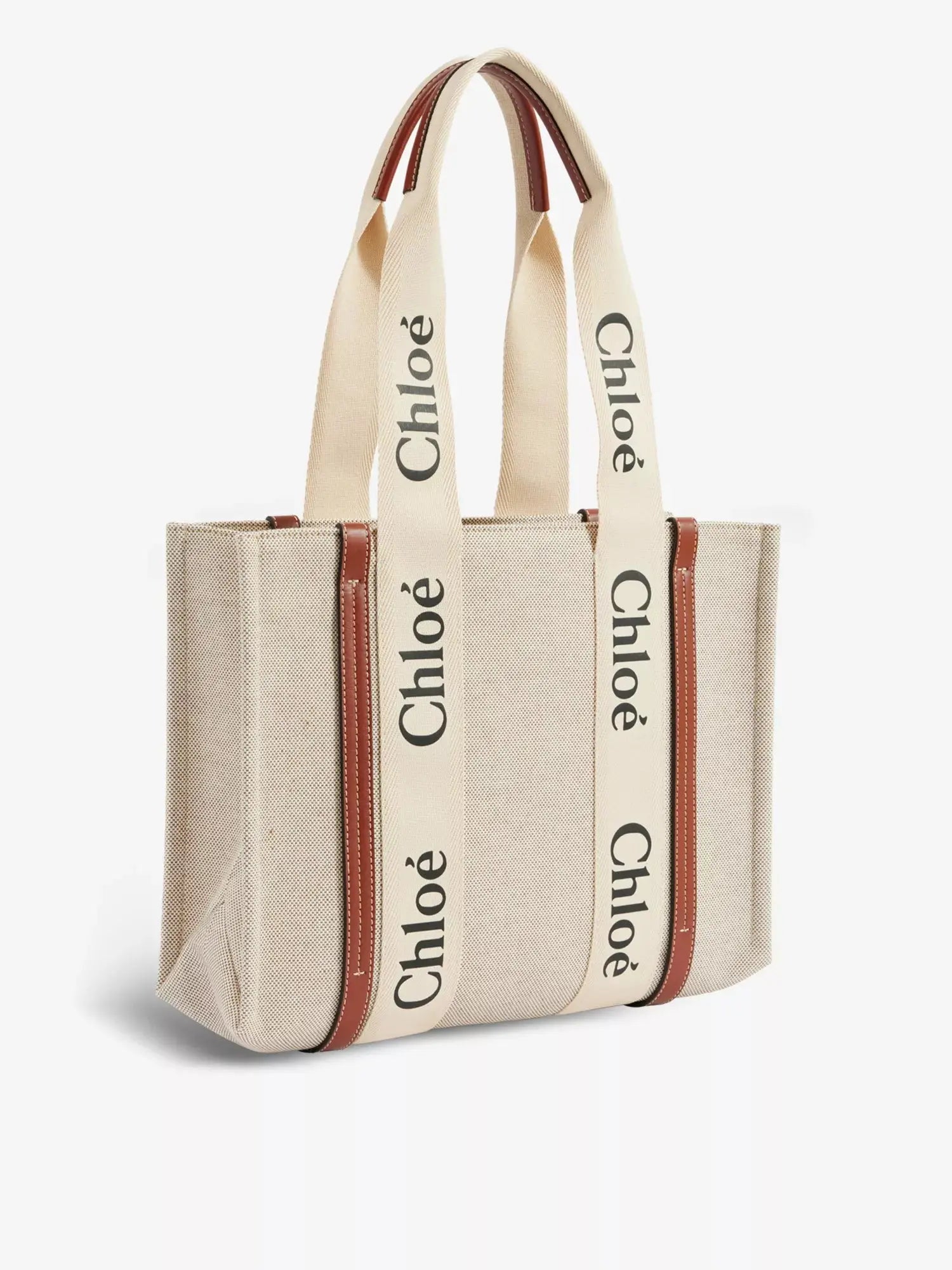 Chloe Women's Woody medium cotton-canvas tote bag Chloe