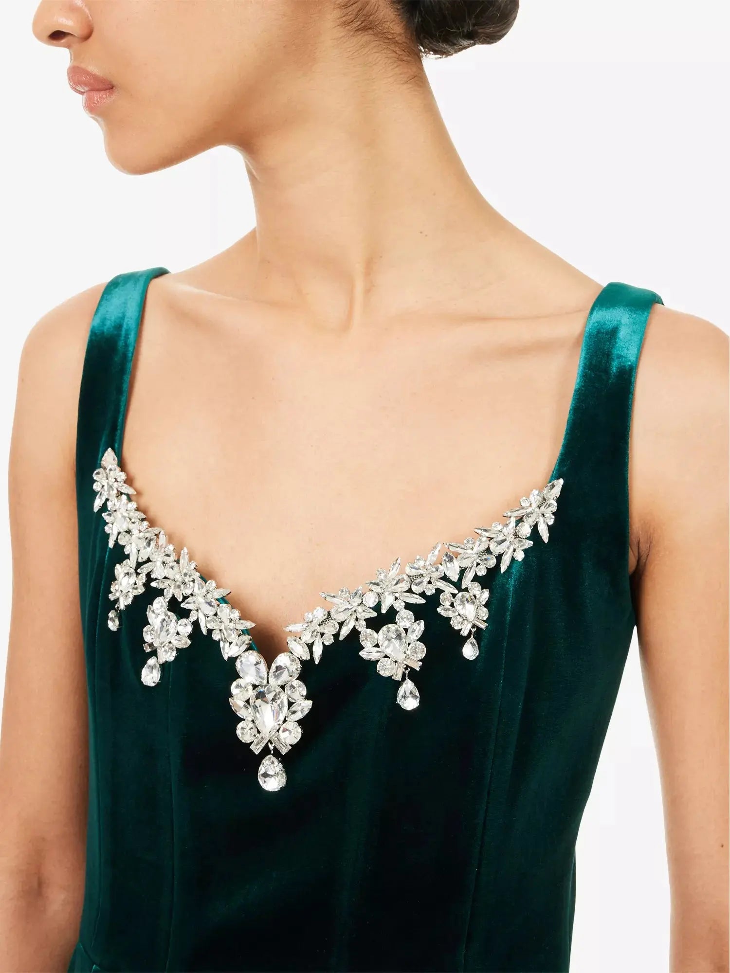 Nadine Merabi Women's Blair Jewel-Embellished Velvet Mini Dress Nadine Merabi