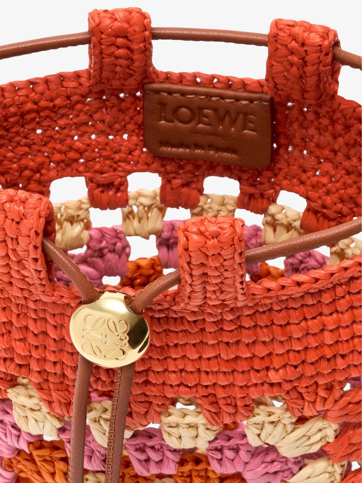 Loewe Women's Loewe x Paula's Ibiza Drawstring-Pocket Crochet Raffia Cross-Body Bag Loewe