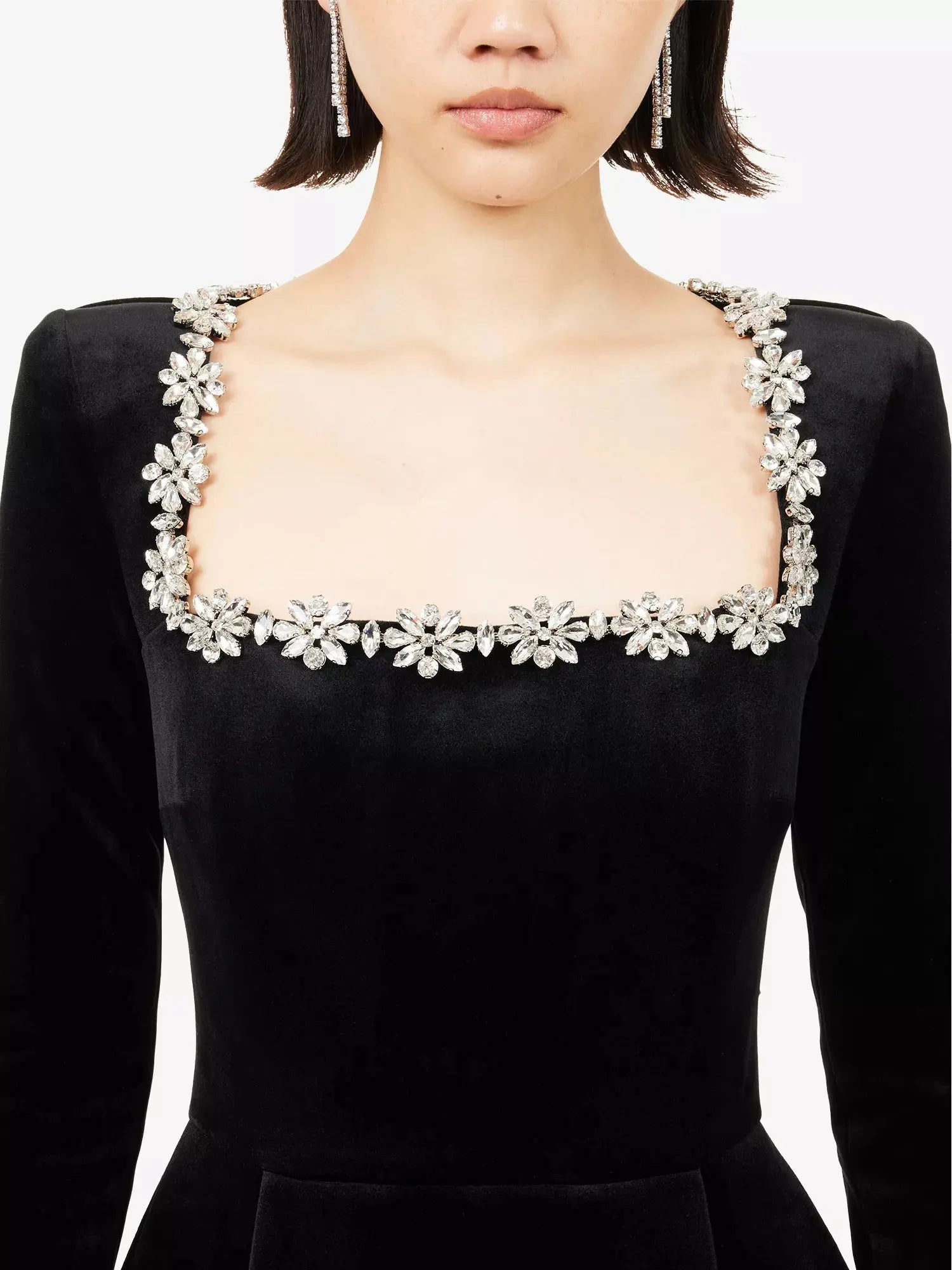 Nadine Merabi Women's Kimberly Embellished Velvet Mini Dress Nadine Merabi