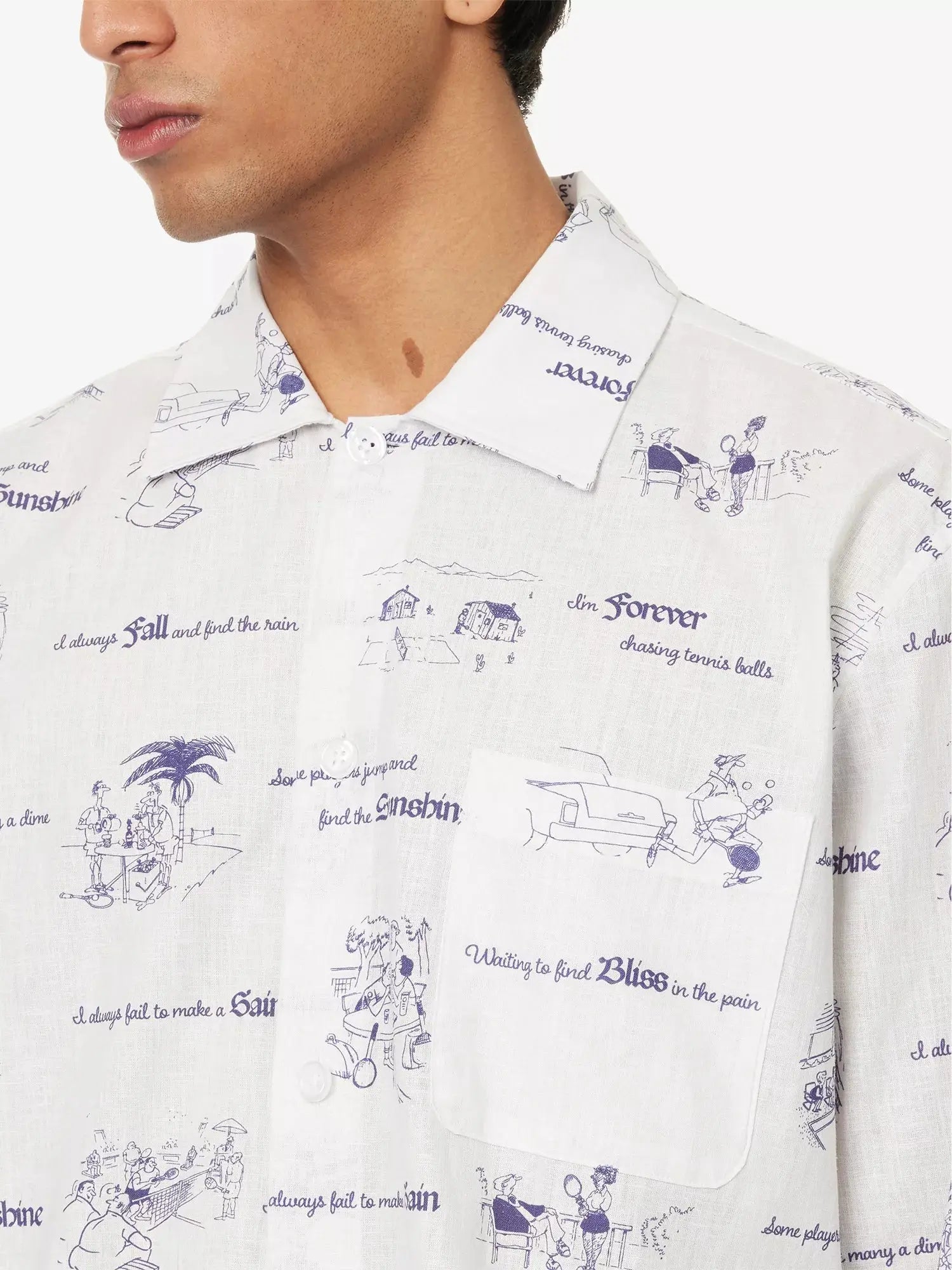 Palmes Men's Sunshine Printed Cotton And Linen Shirt Palmes