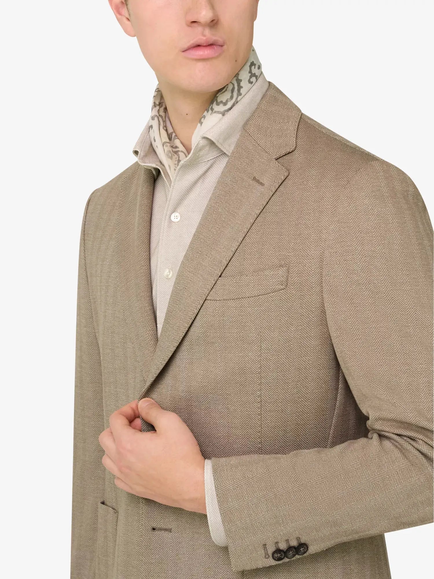 Boggi Milano Men's Single-Breasted Herringbone Cotton-Blend Blazer Boggi Milano