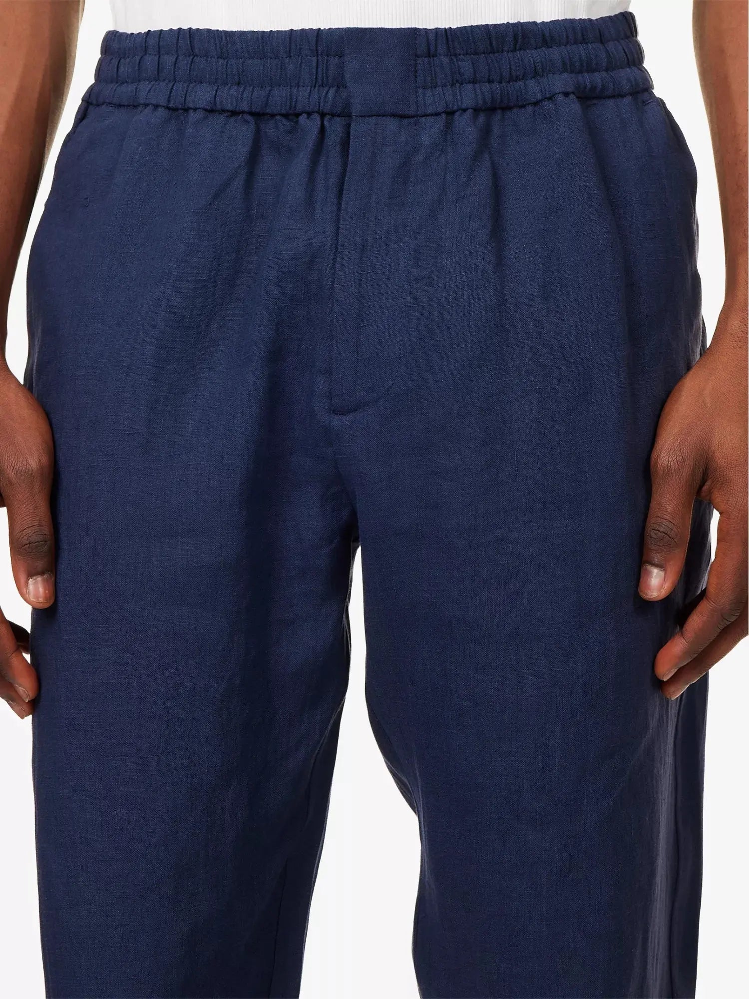 Sunspel Men's Drawstring Tapered-Leg Linen Trousers Sunspel