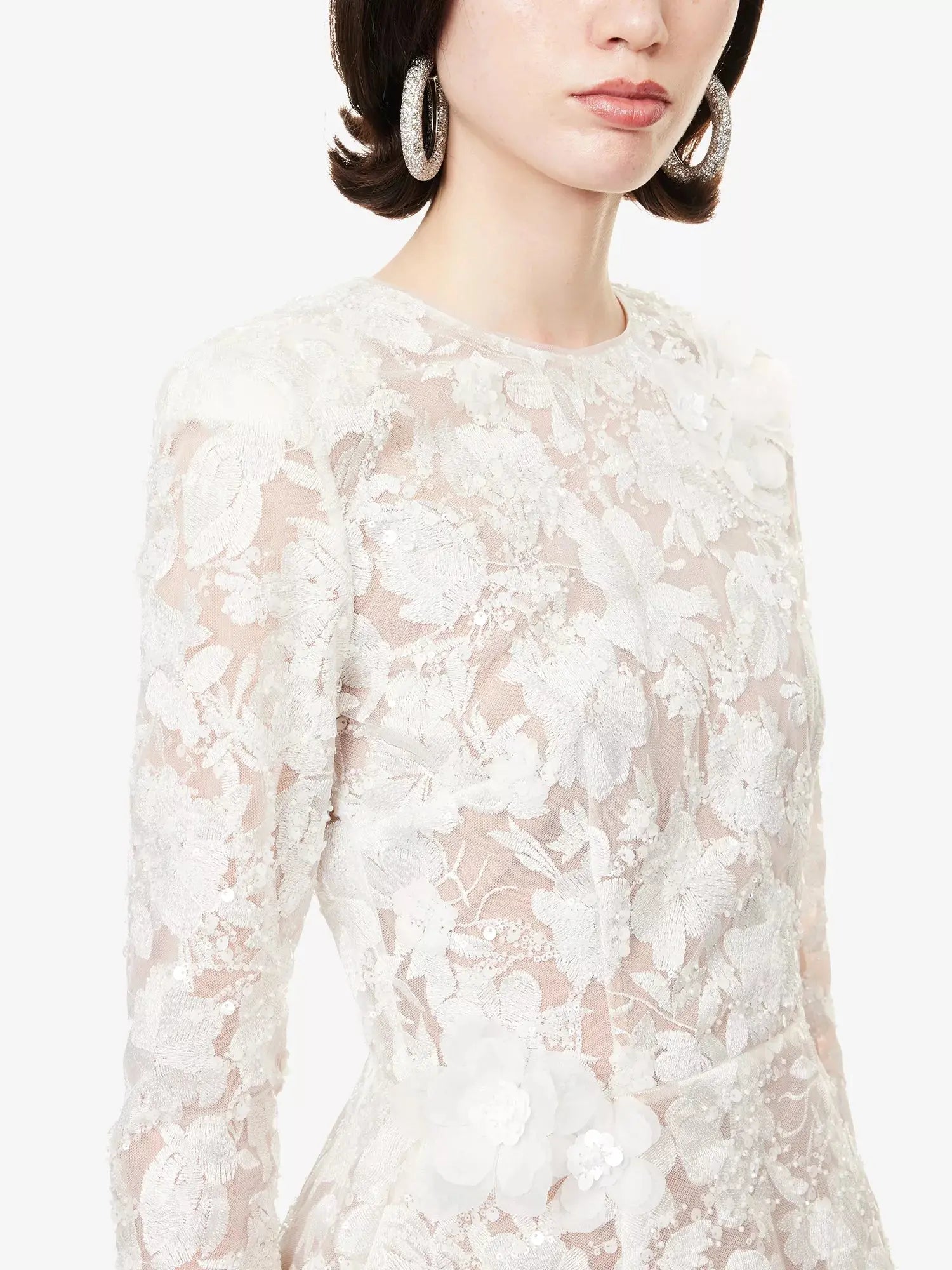 Nadine Merabi Women's Sienna Embroidered Mesh Mini Dress Nadine Merabi
