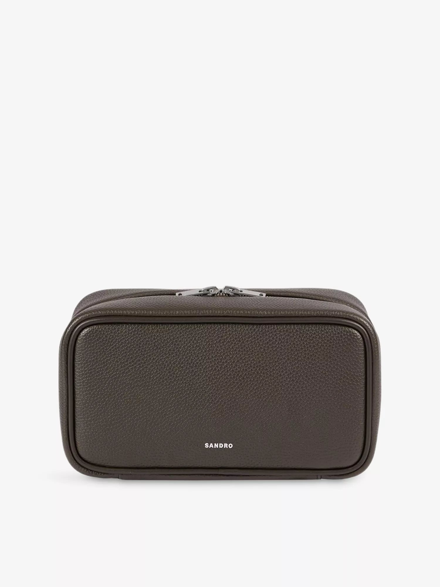 Sandro Men's Top handle grained faux-leather wash bag Sandro