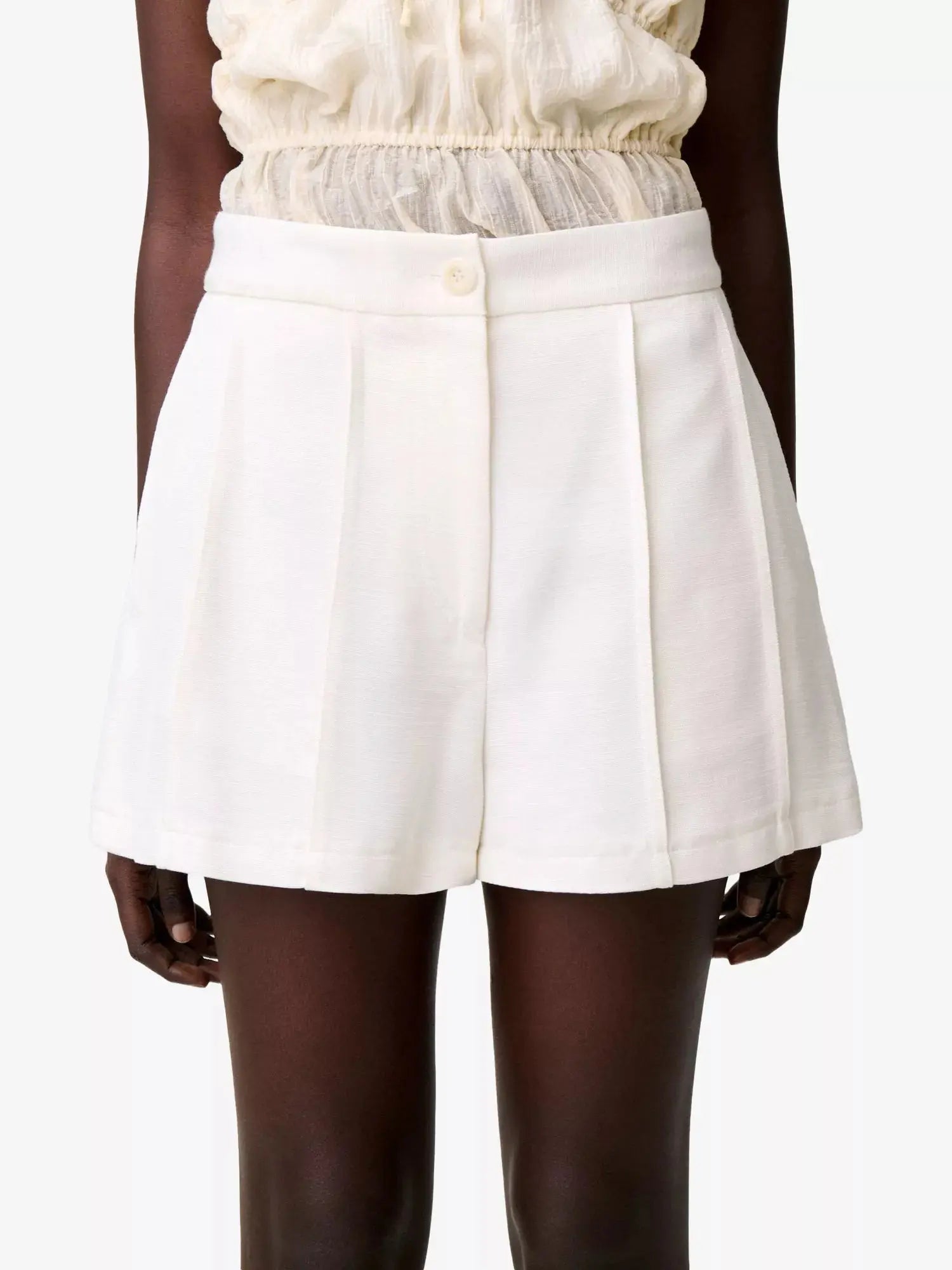 Claudie Pierlot Women's Pleated Side-Pocket Lyocell-Blend Shorts Claudie Pierlot