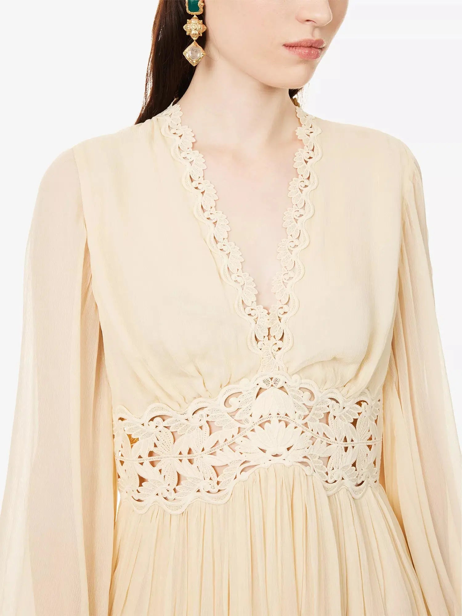 Zimmermann Women's Luna Embroidered Woven Midi Dress Zimmermann