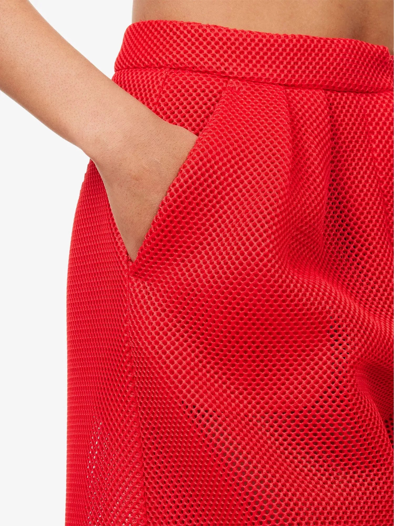 The Frankie Shop Women's Marfa Pleated Mesh Bermuda Shorts The Frankie Shop
