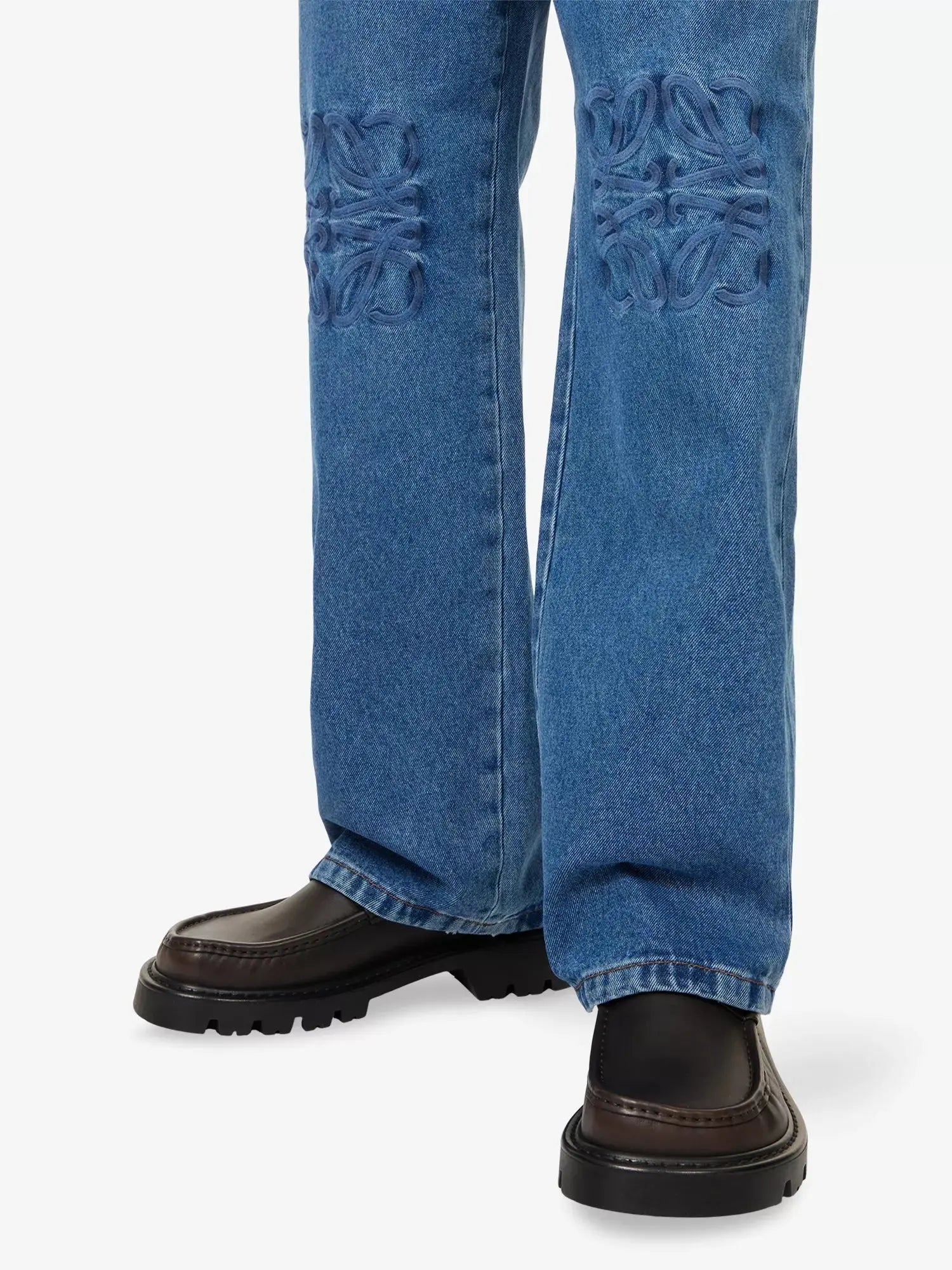 Loewe Men's Logo-Anagram Baggy Denim Jeans Loewe