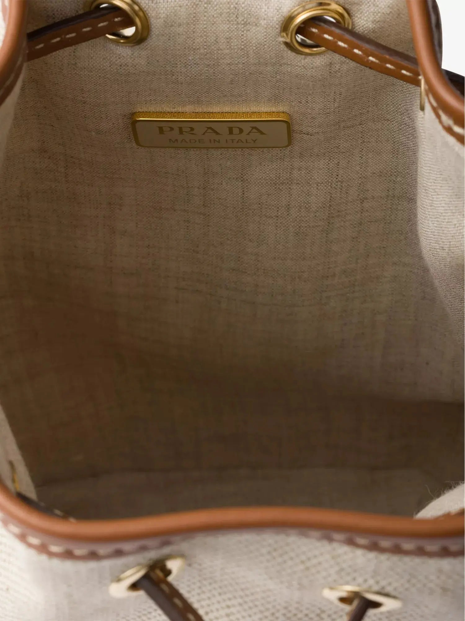Prada Women's Logo-Plaque Canvas and Leather Pouch Prada