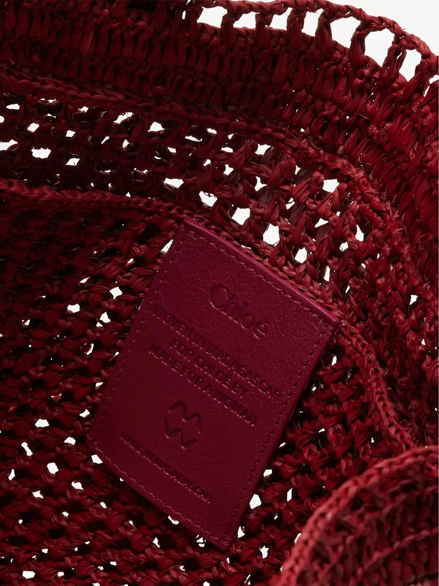 Chloe Women's Summer Banana East-West Raffia Tote Bag Chloe