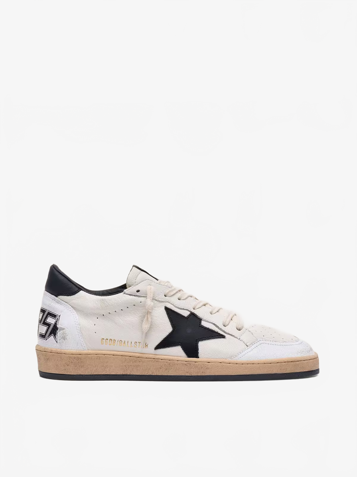 Golden Goose Men's Ball Star in white nappa with black star Golden Goose