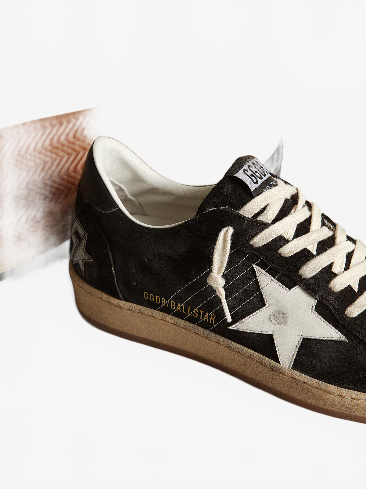 Golden Goose Men's Ball Star in black suede with white leather star Golden Goose