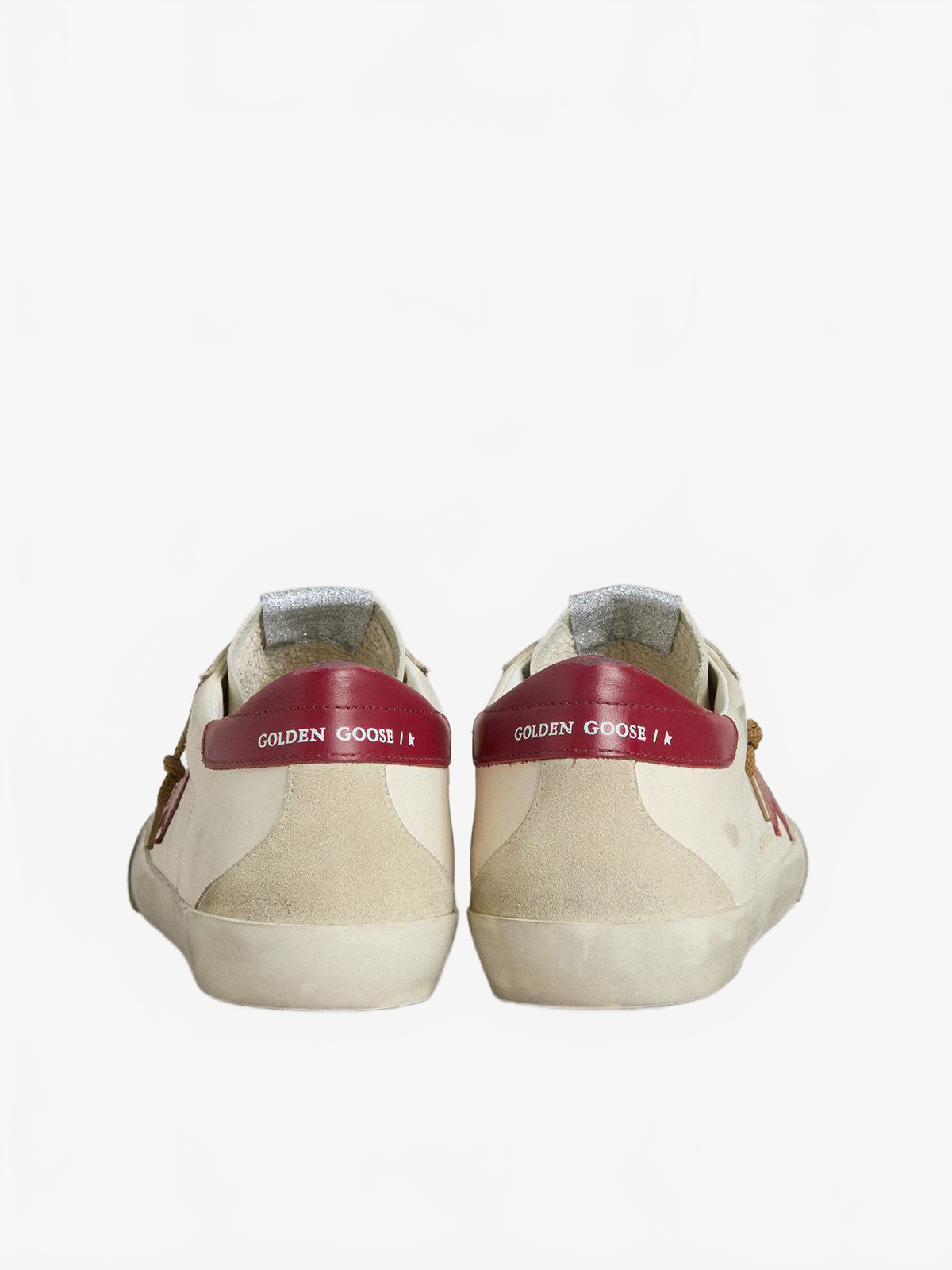 Golden Goose Men's Super-Star with red leather star and beige suede inserts Golden Goose