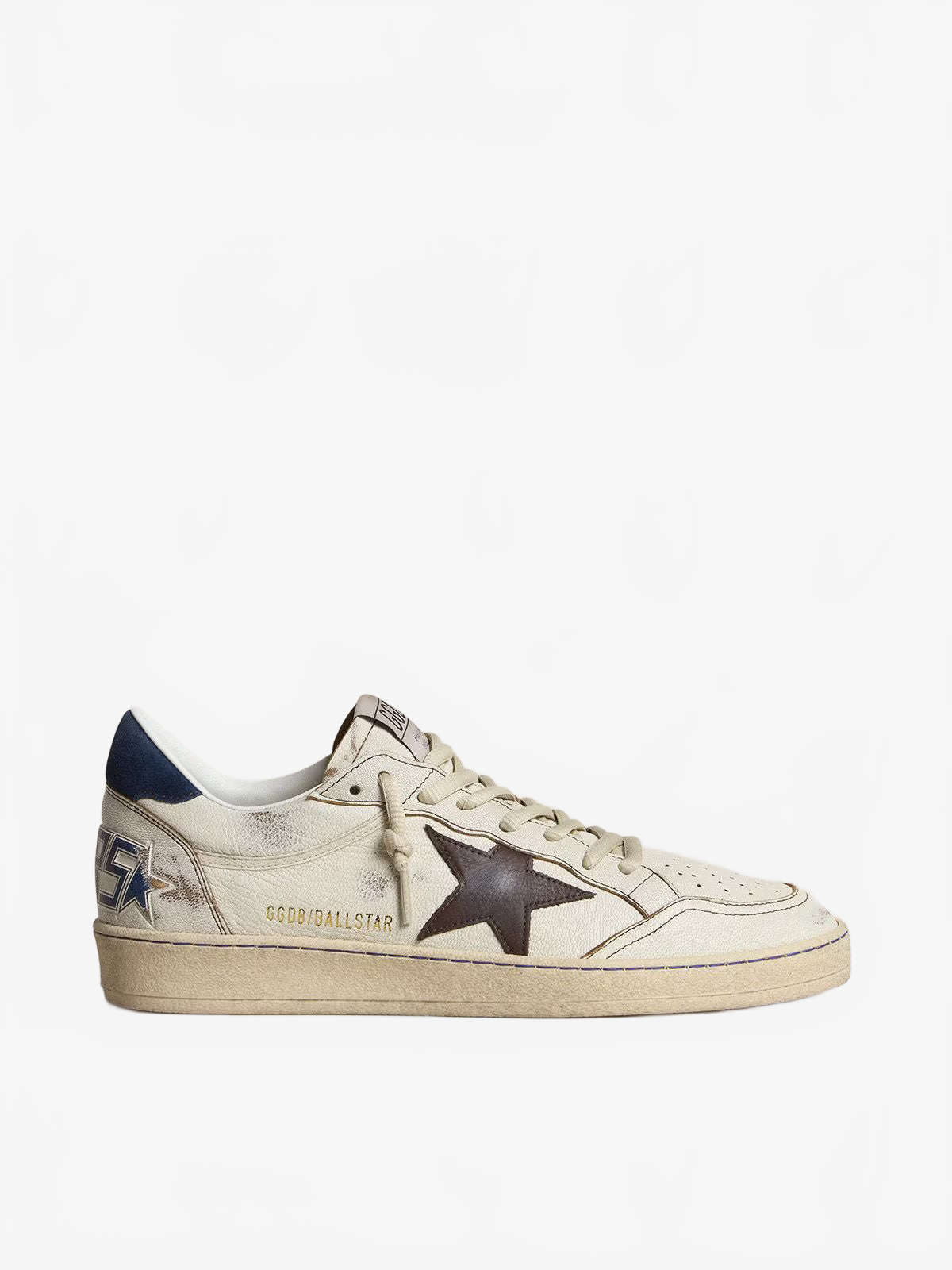 Golden Goose Men's Ball Star with black star and blue suede heel tab Golden Goose