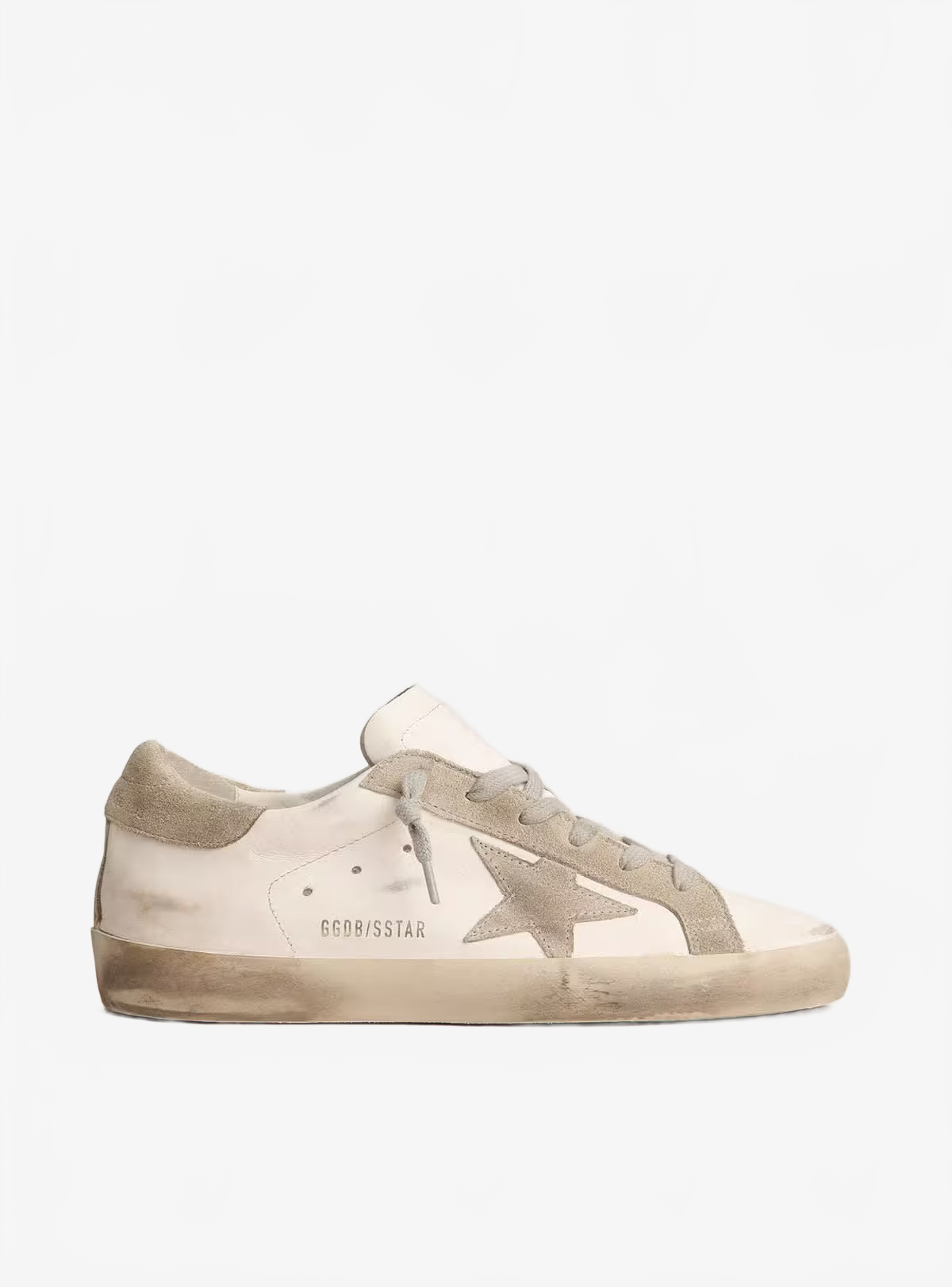 Golden Goose Men’s Super-Star with gray suede star and heel tab Golden Goose