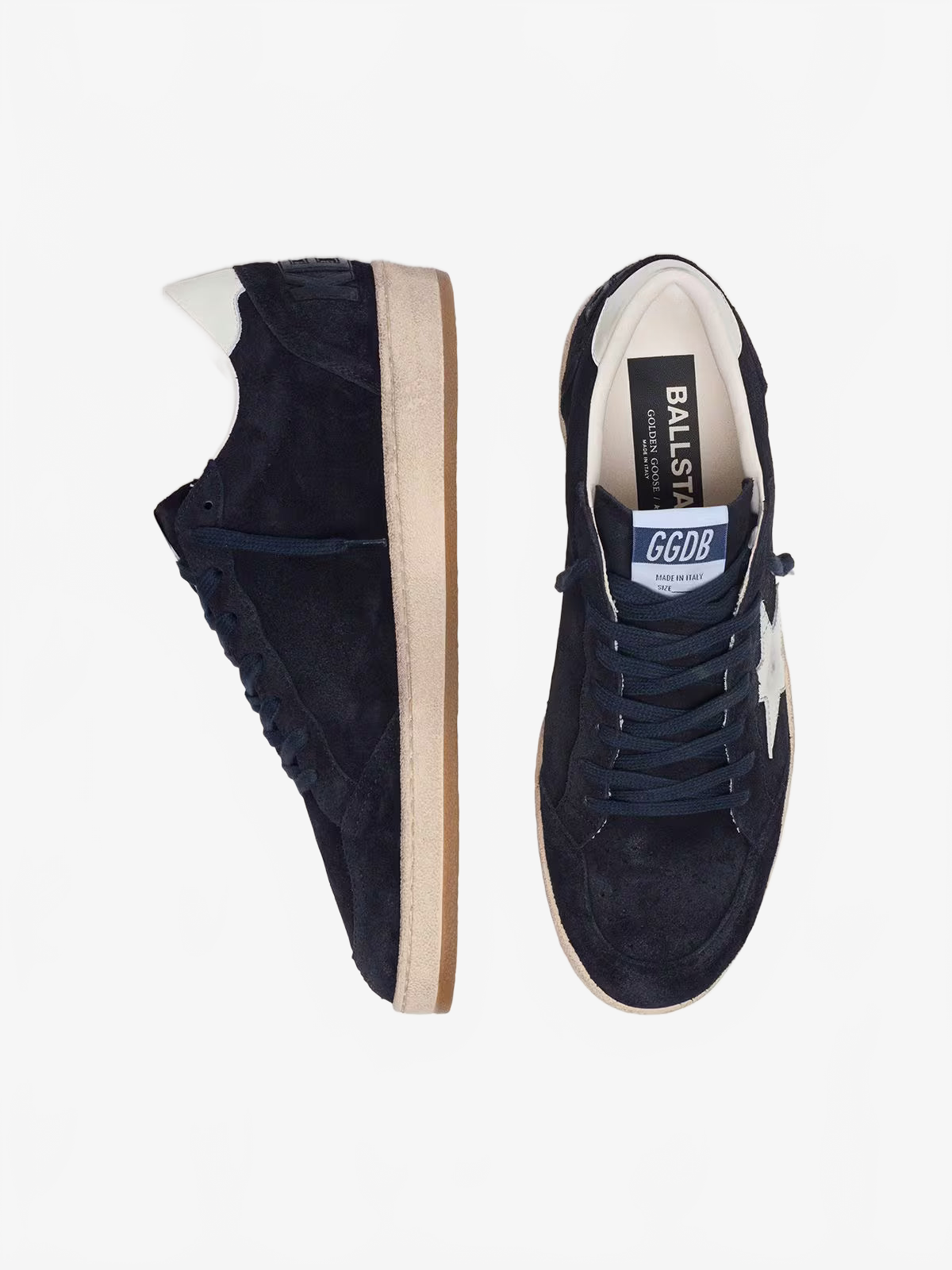 Golden Goose Men’s Ball Star in dark blue suede with white leather star Golden Goose