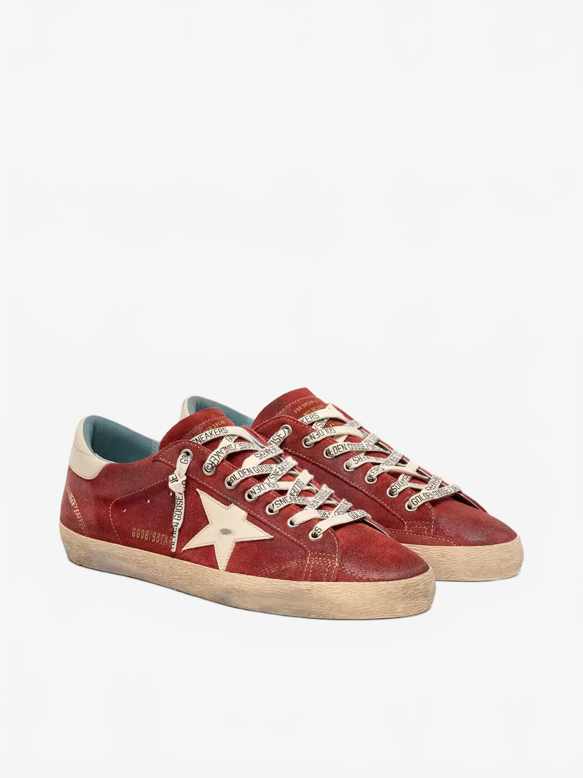Golden Goose Men’s Super-Star in red suede with cream leather star Golden Goose
