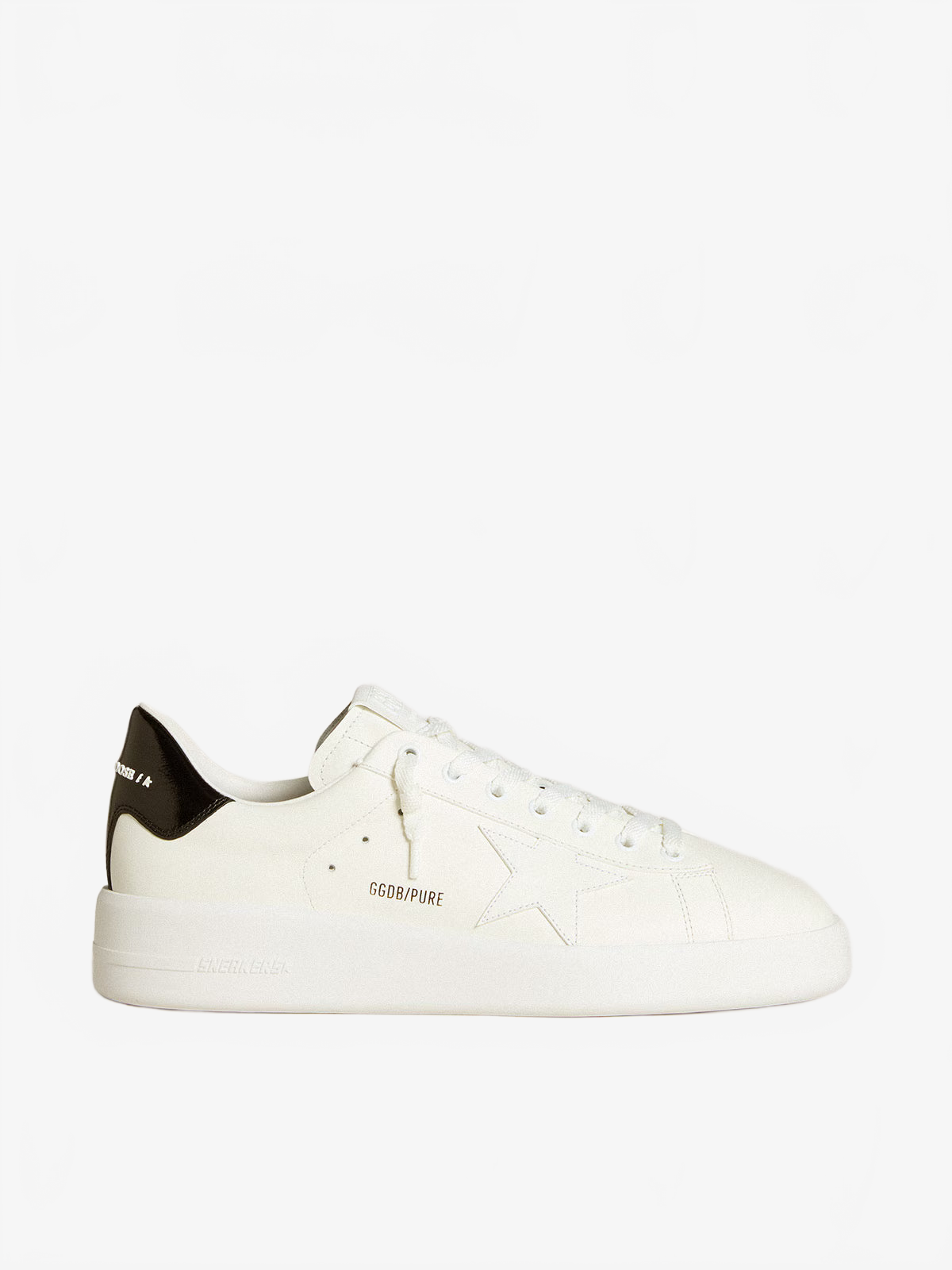 Golden Goose Men’s Purestar with leather star and black patent leather heel tab Golden Goose