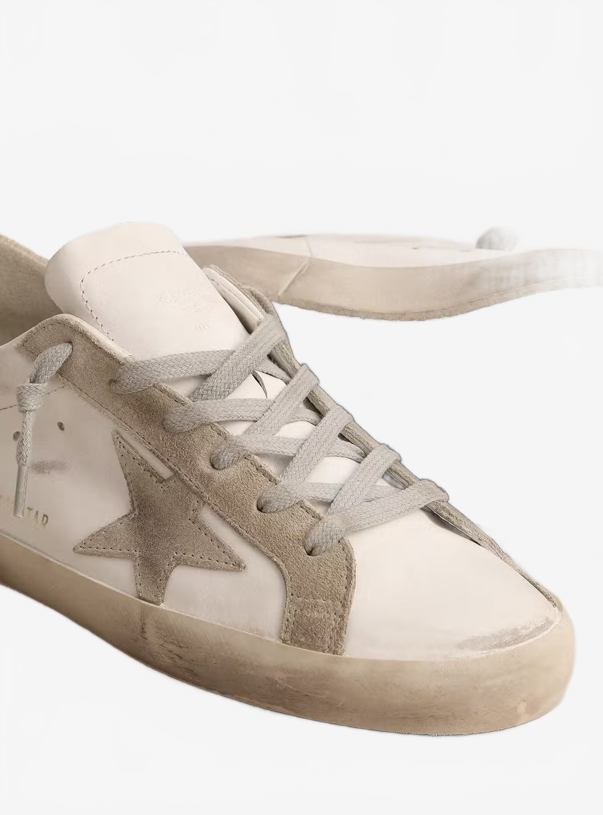 Golden Goose Men’s Super-Star with gray suede star and heel tab Golden Goose