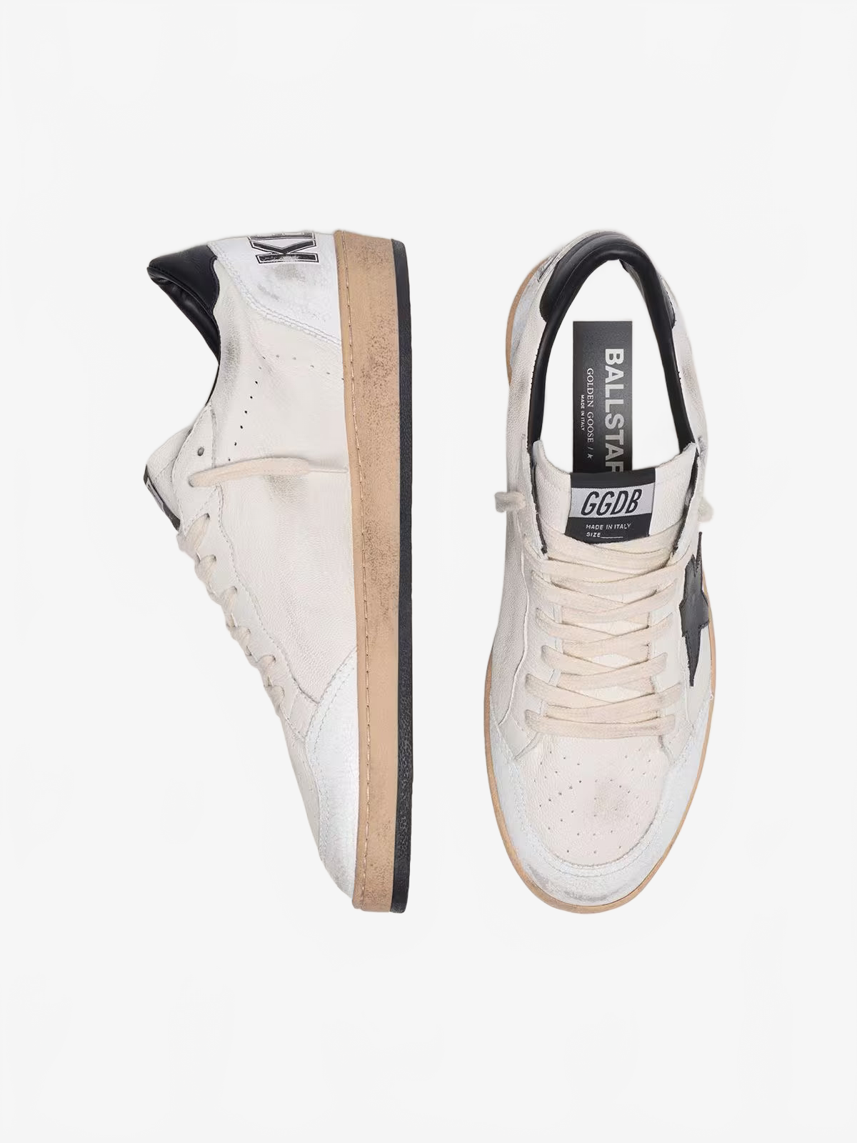 Golden Goose Men's Ball Star in white nappa with black star Golden Goose