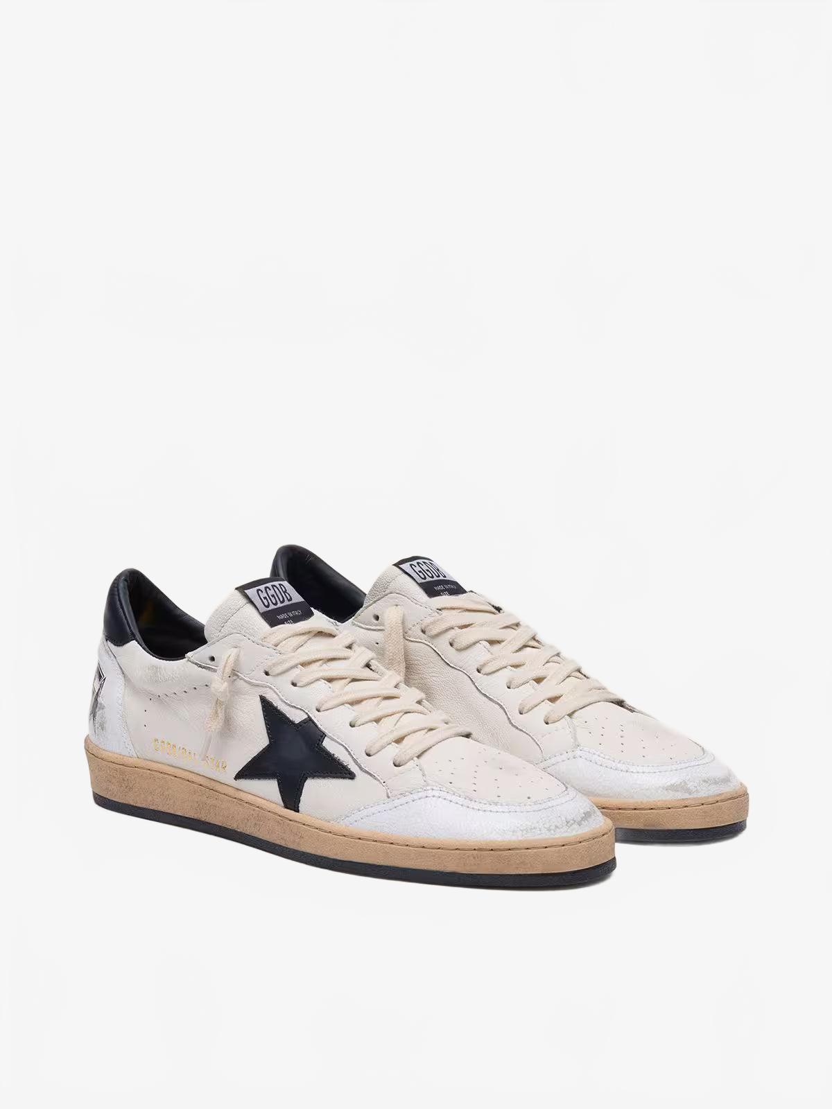 Golden Goose Men's Ball Star in white nappa with black star Golden Goose
