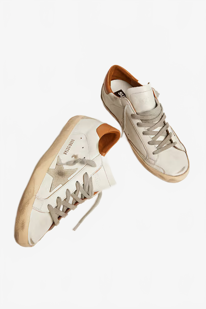 Golden Goose Men’s Super-Star sneakers with suede star and brown heel tab Golden Goose