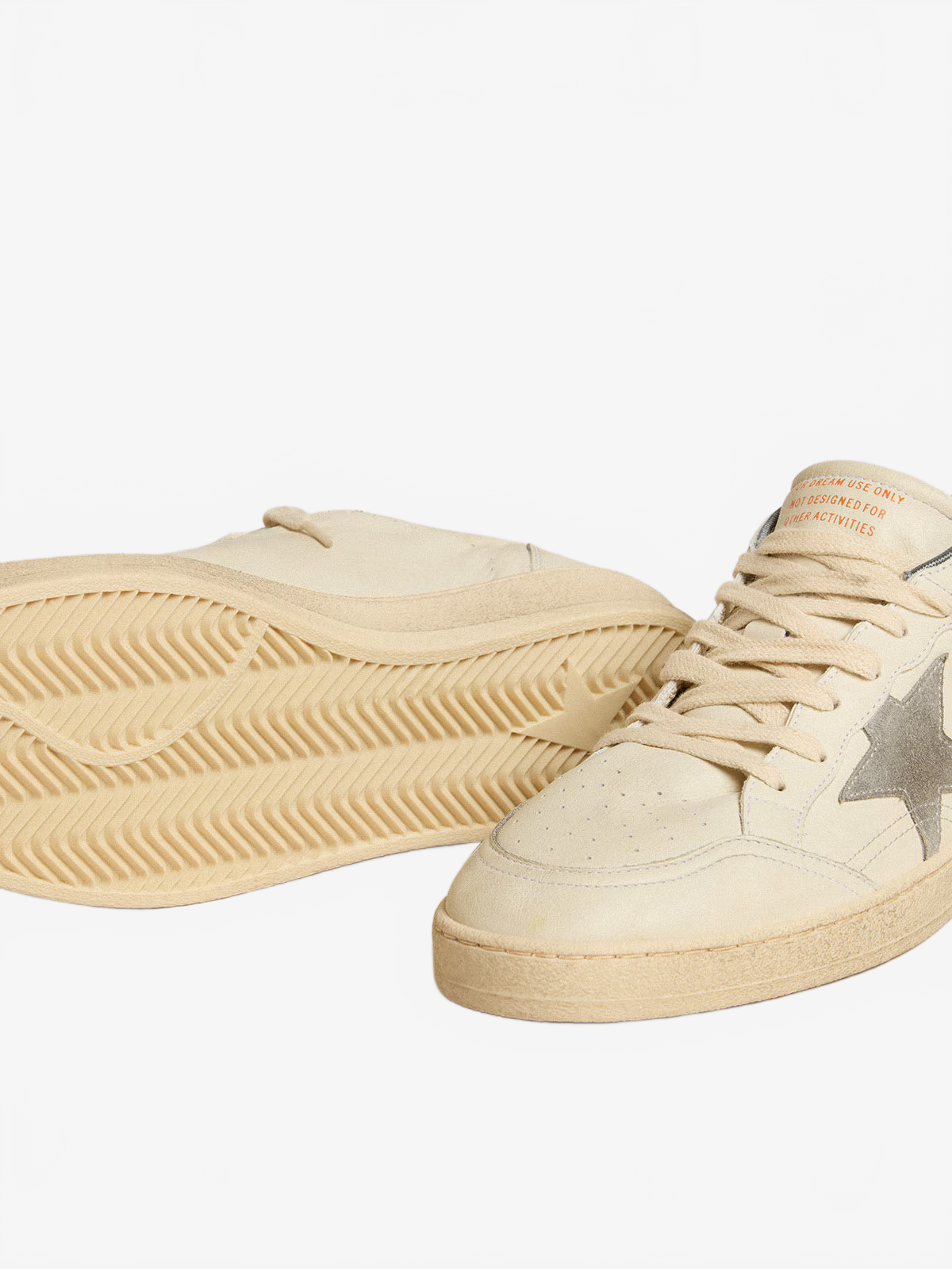 Golden Goose Men's Ball Star in nappa leather with gray suede star and heel tab Golden Goose