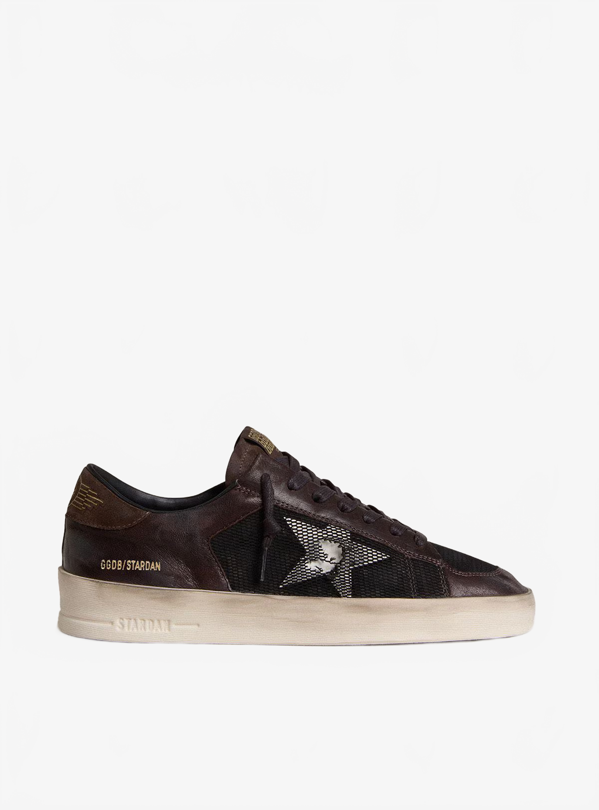 Golden Goose Men's Stardan in brown suede and black mesh Golden Goose