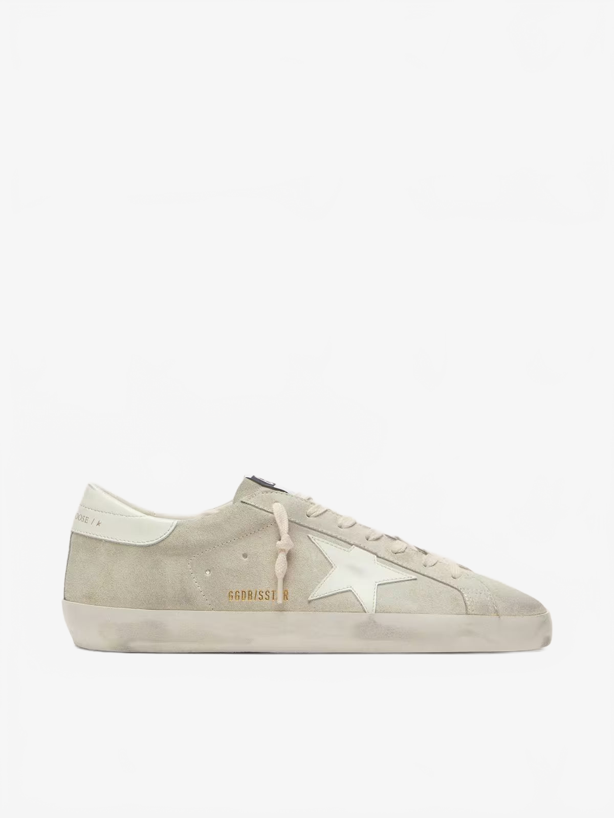 Golden Goose Men’s Super-Star in light gray suede with white leather star Golden Goose