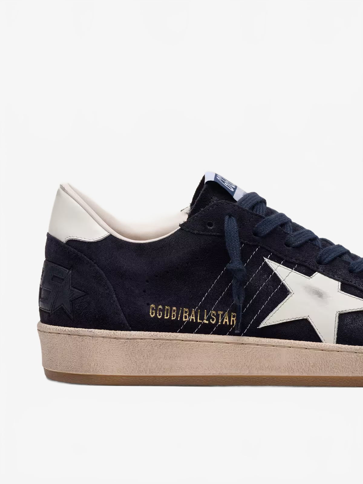 Golden Goose Men’s Ball Star in dark blue suede with white leather star Golden Goose