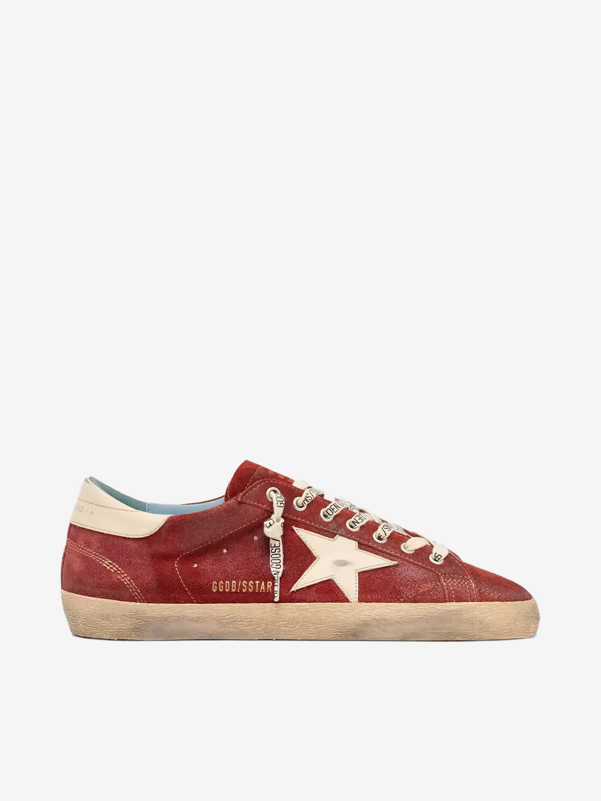 Golden Goose Men’s Super-Star in red suede with cream leather star Golden Goose