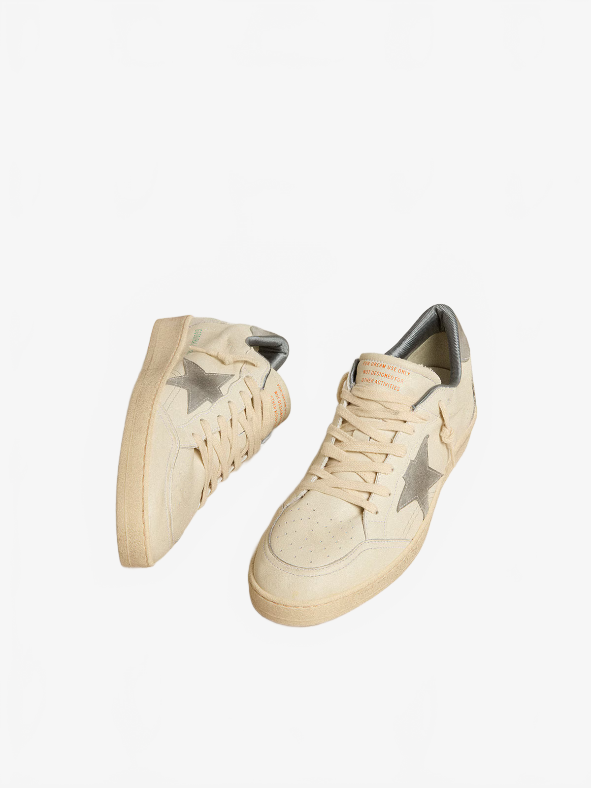 Golden Goose Men's Ball Star in nappa leather with gray suede star and heel tab Golden Goose