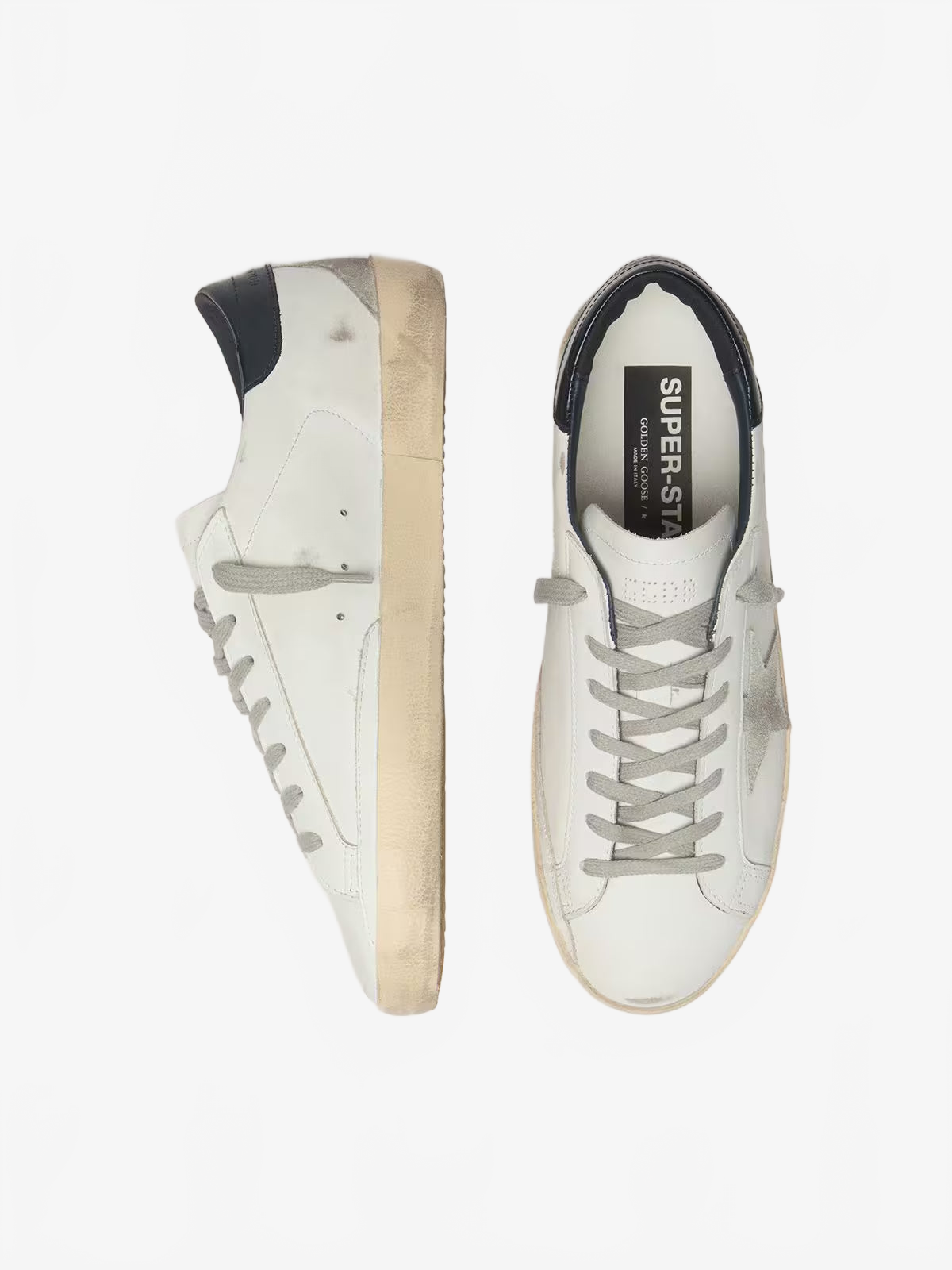 Golden Goose Men's Super-Star with suede star and blue heel tab Golden Goose