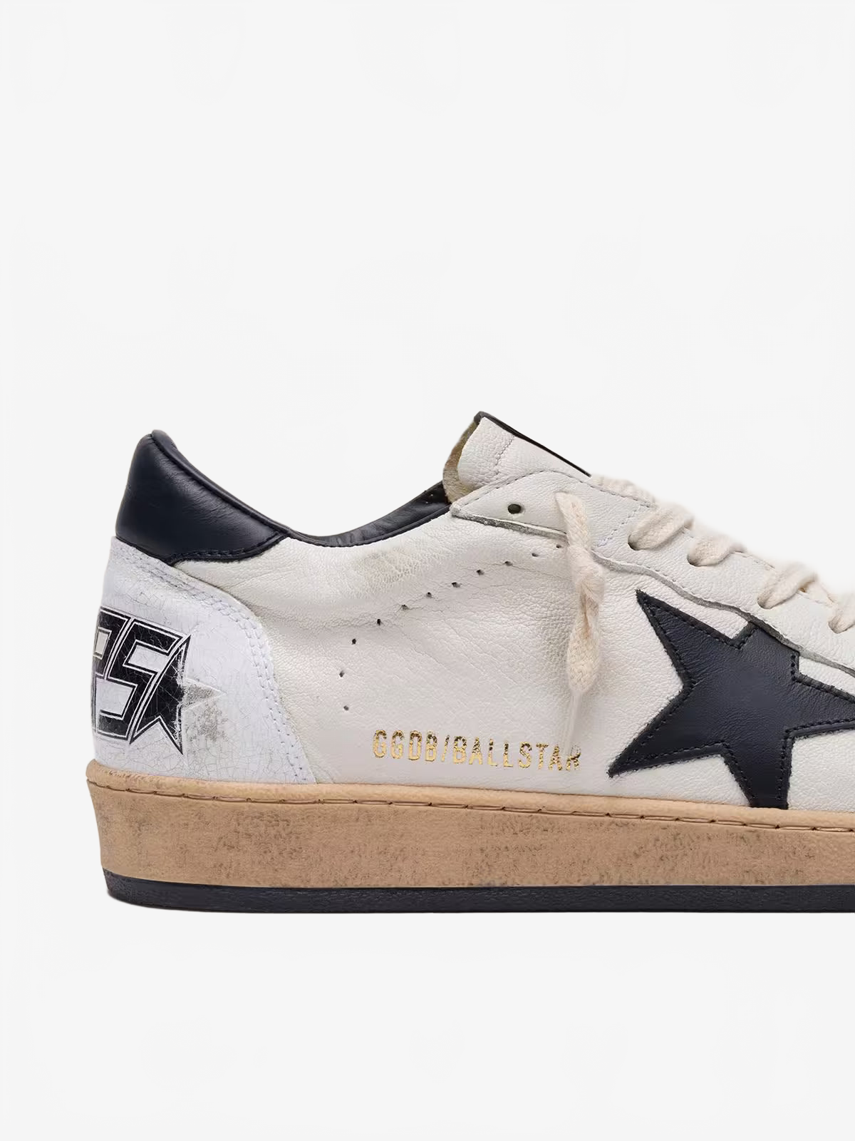 Golden Goose Men's Ball Star in white nappa with black star Golden Goose