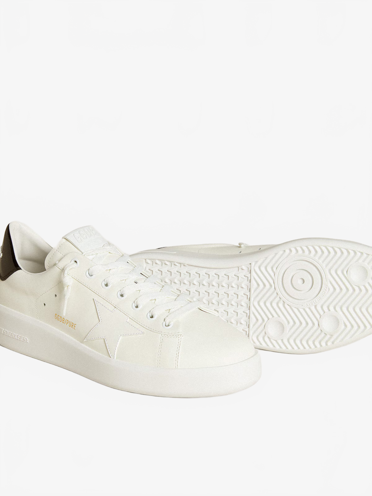 Golden Goose Men’s Purestar with leather star and black patent leather heel tab Golden Goose