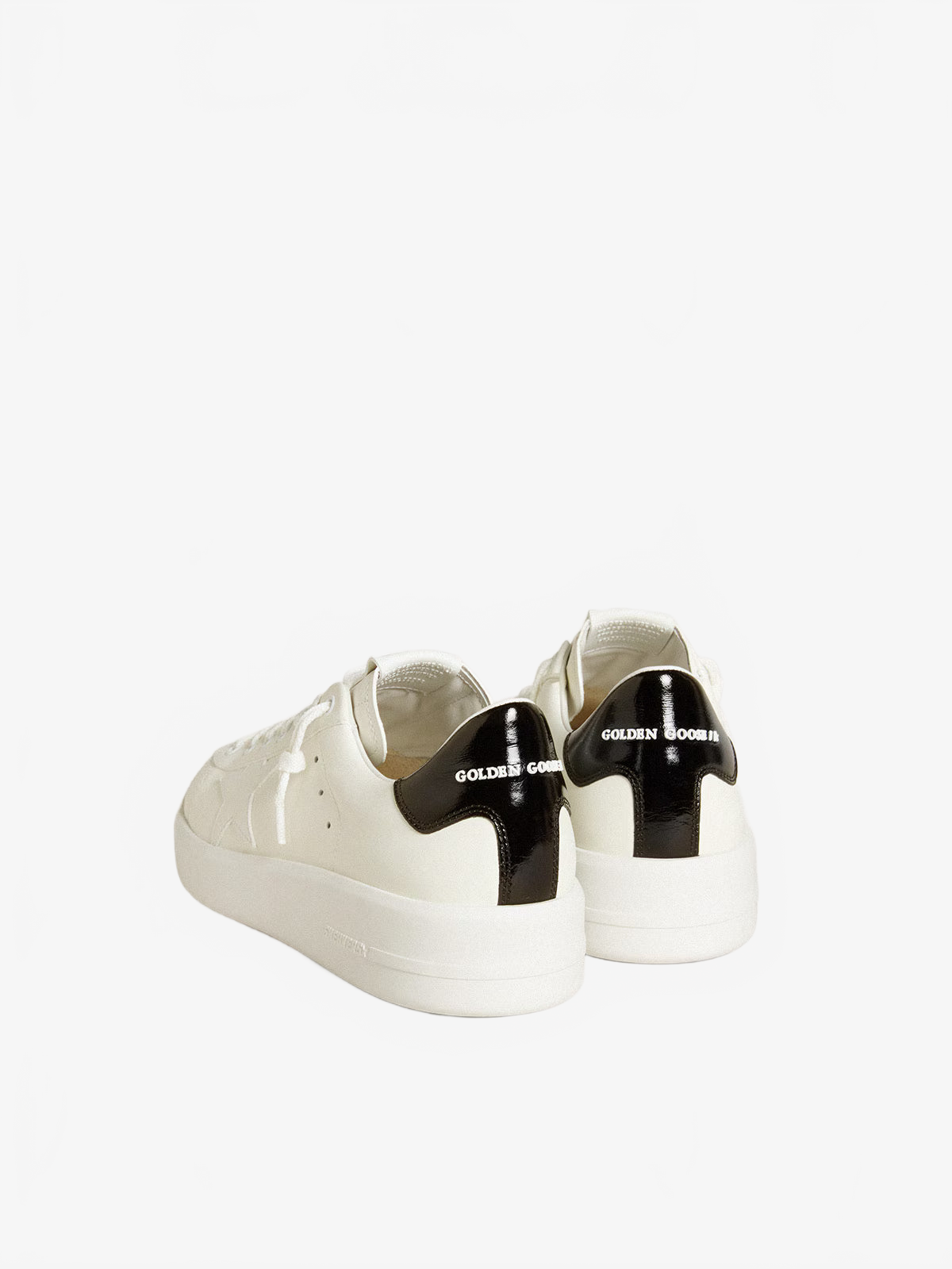 Golden Goose Men’s Purestar with leather star and black patent leather heel tab Golden Goose