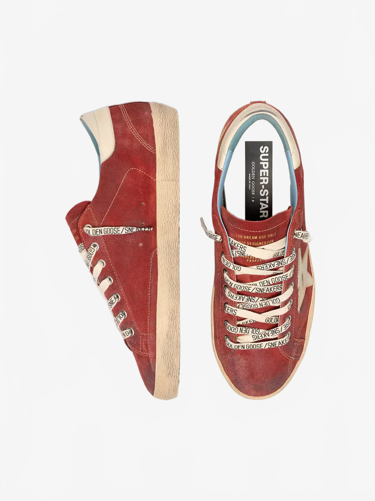 Golden Goose Men’s Super-Star in red suede with cream leather star Golden Goose