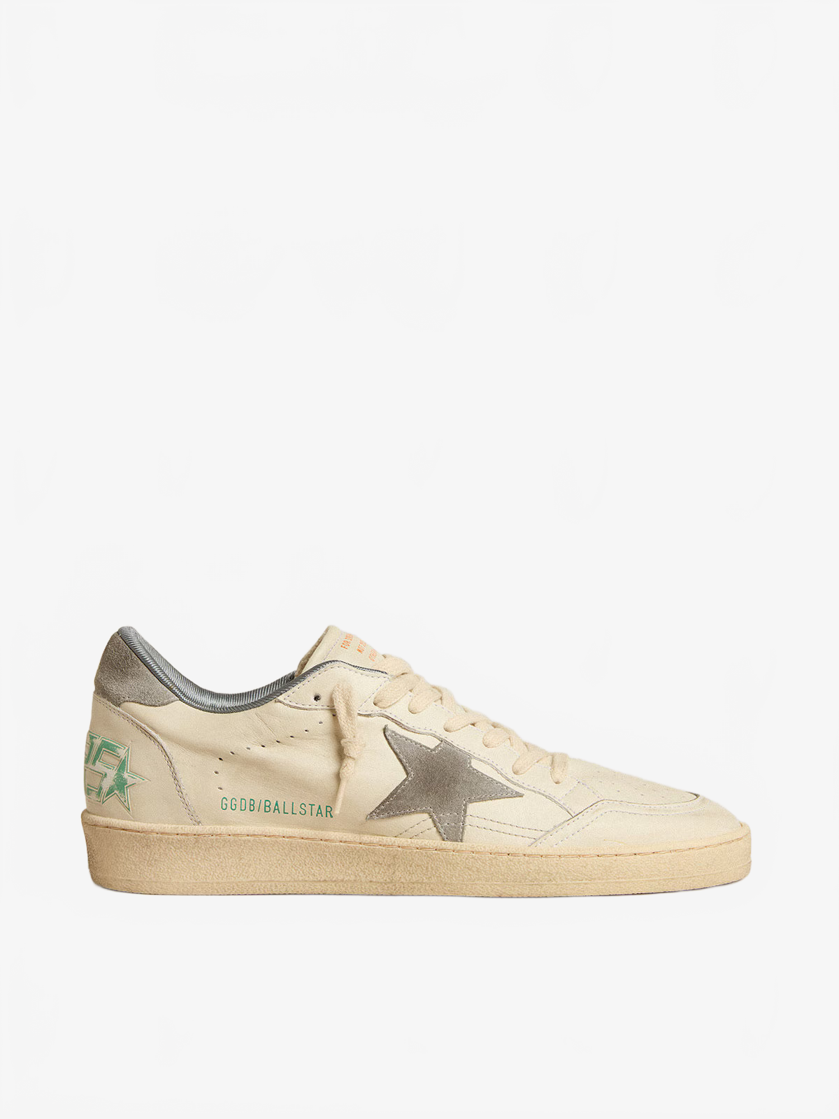 Golden Goose Men's Ball Star in nappa leather with gray suede star and heel tab Golden Goose