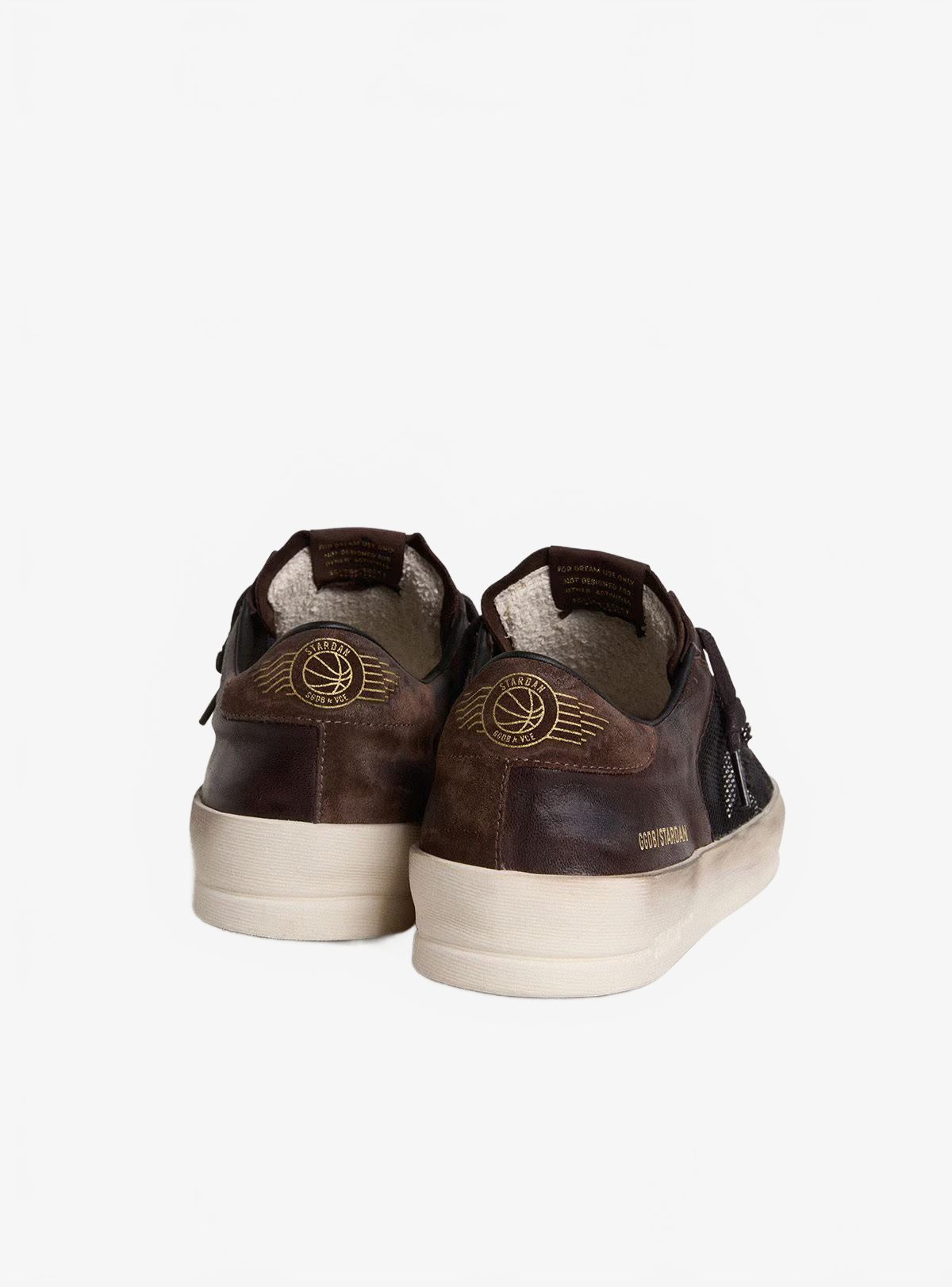 Golden Goose Men's Stardan in brown suede and black mesh Golden Goose