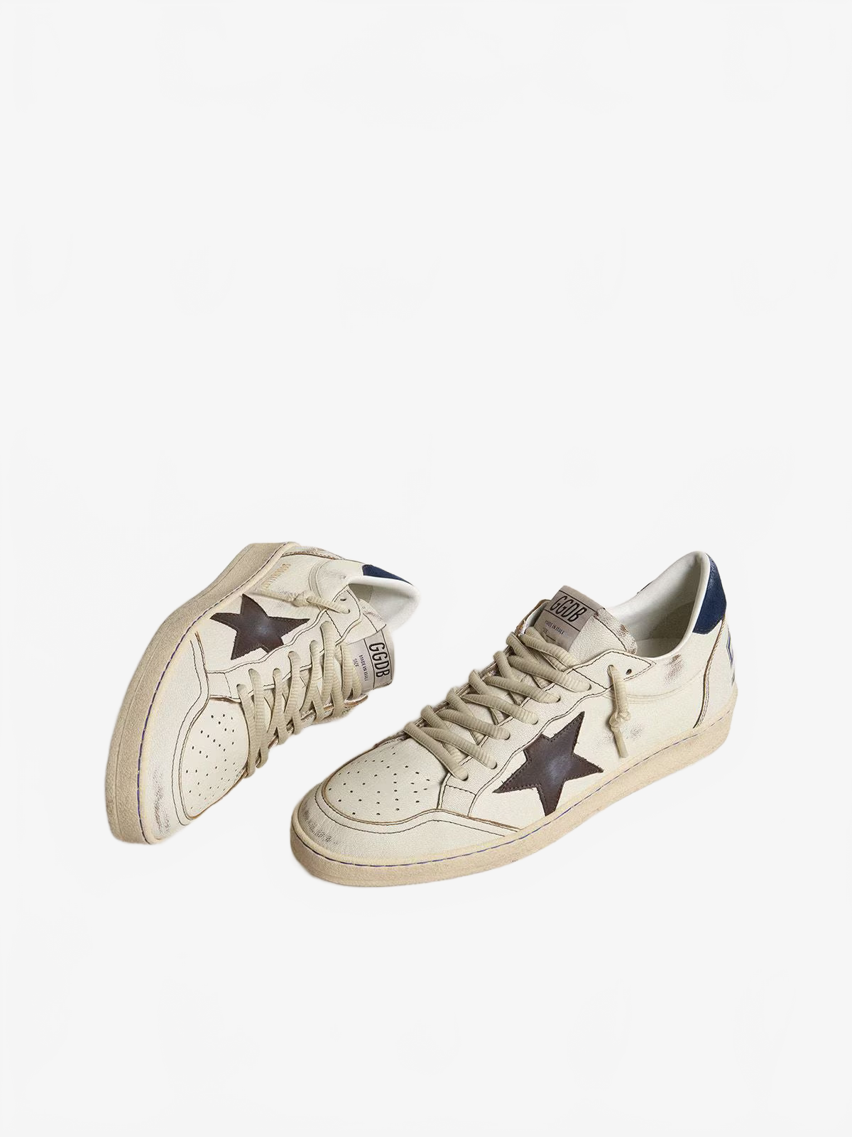 Golden Goose Men's Ball Star with black star and blue suede heel tab Golden Goose