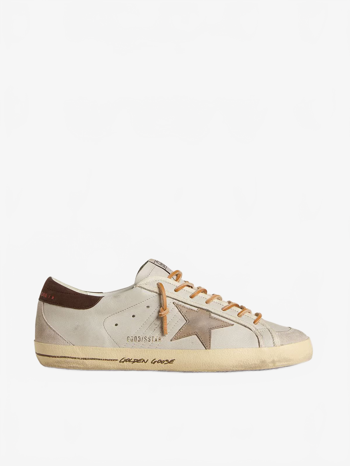 Golden Goose Men's Super-Star with tobacco-colored croc-print leather star and black leather heel tab Golden Goose