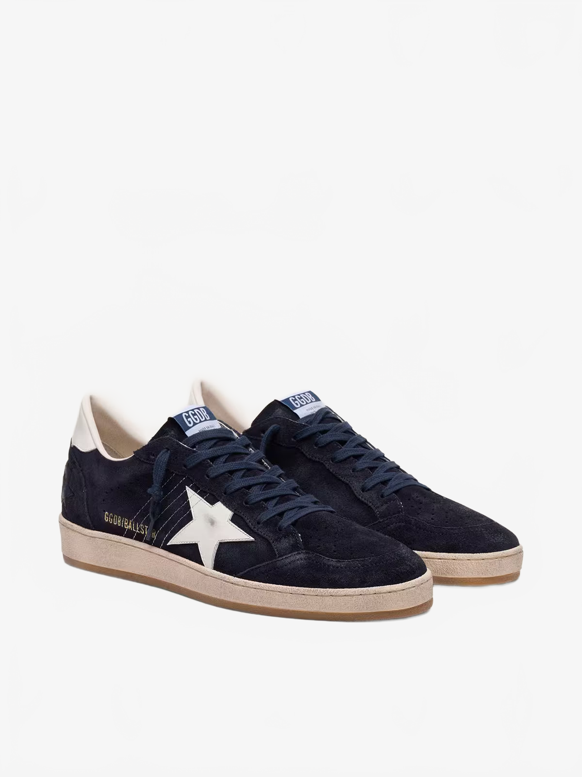 Golden Goose Men’s Ball Star in dark blue suede with white leather star Golden Goose