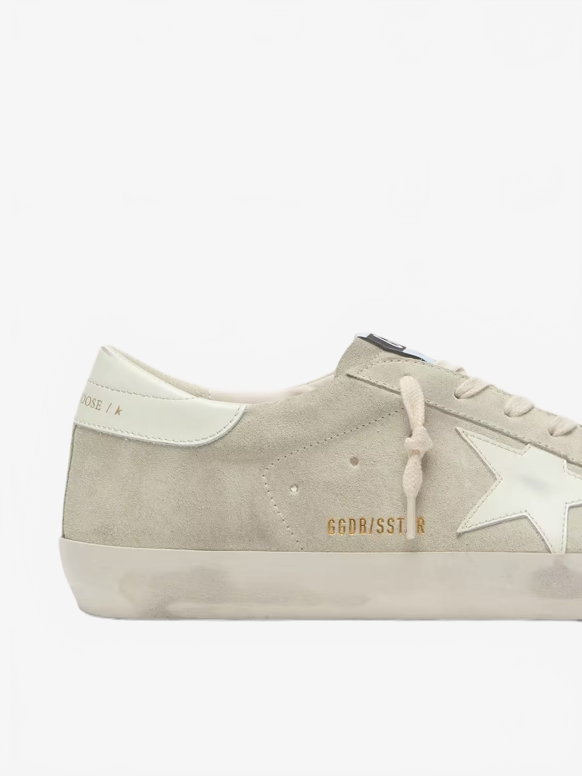 Golden Goose Men’s Super-Star in light gray suede with white leather star Golden Goose