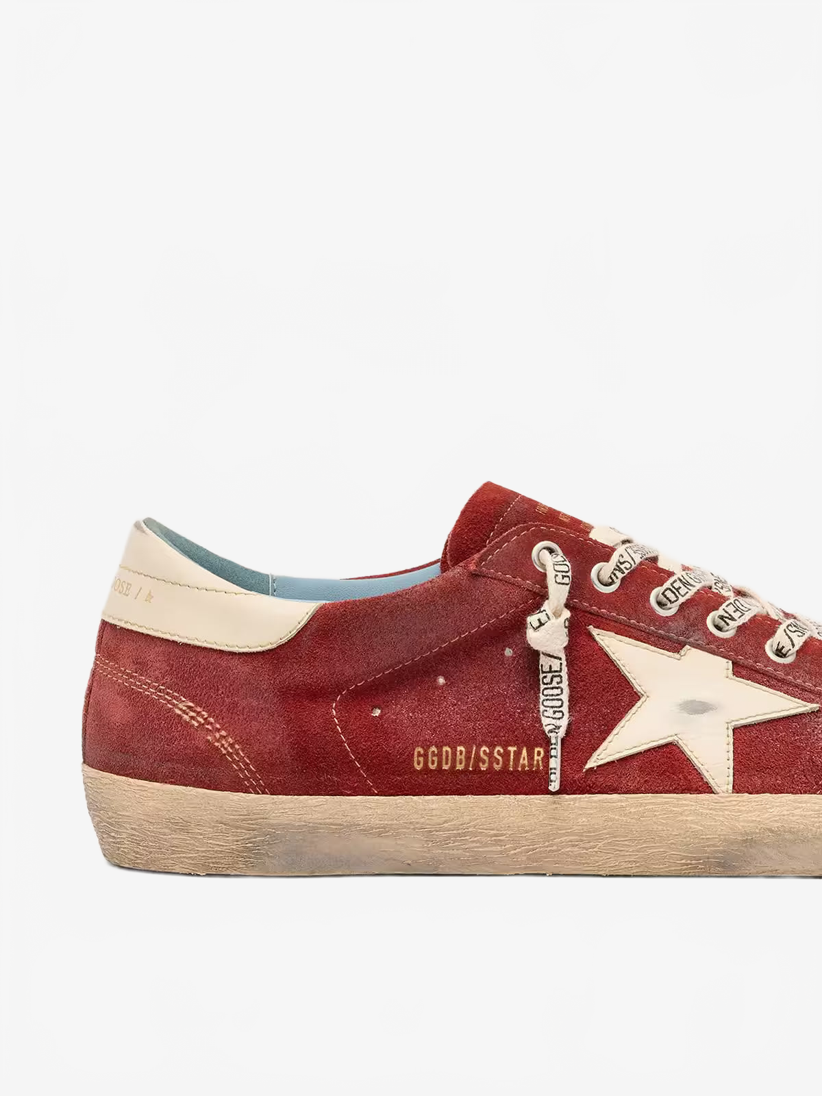 Golden Goose Men’s Super-Star in red suede with cream leather star Golden Goose