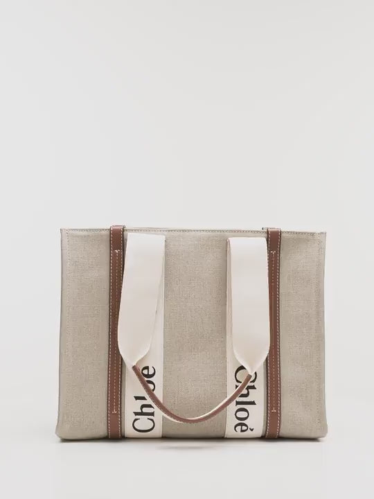 Chloe Women's Woody medium cotton-canvas tote bag